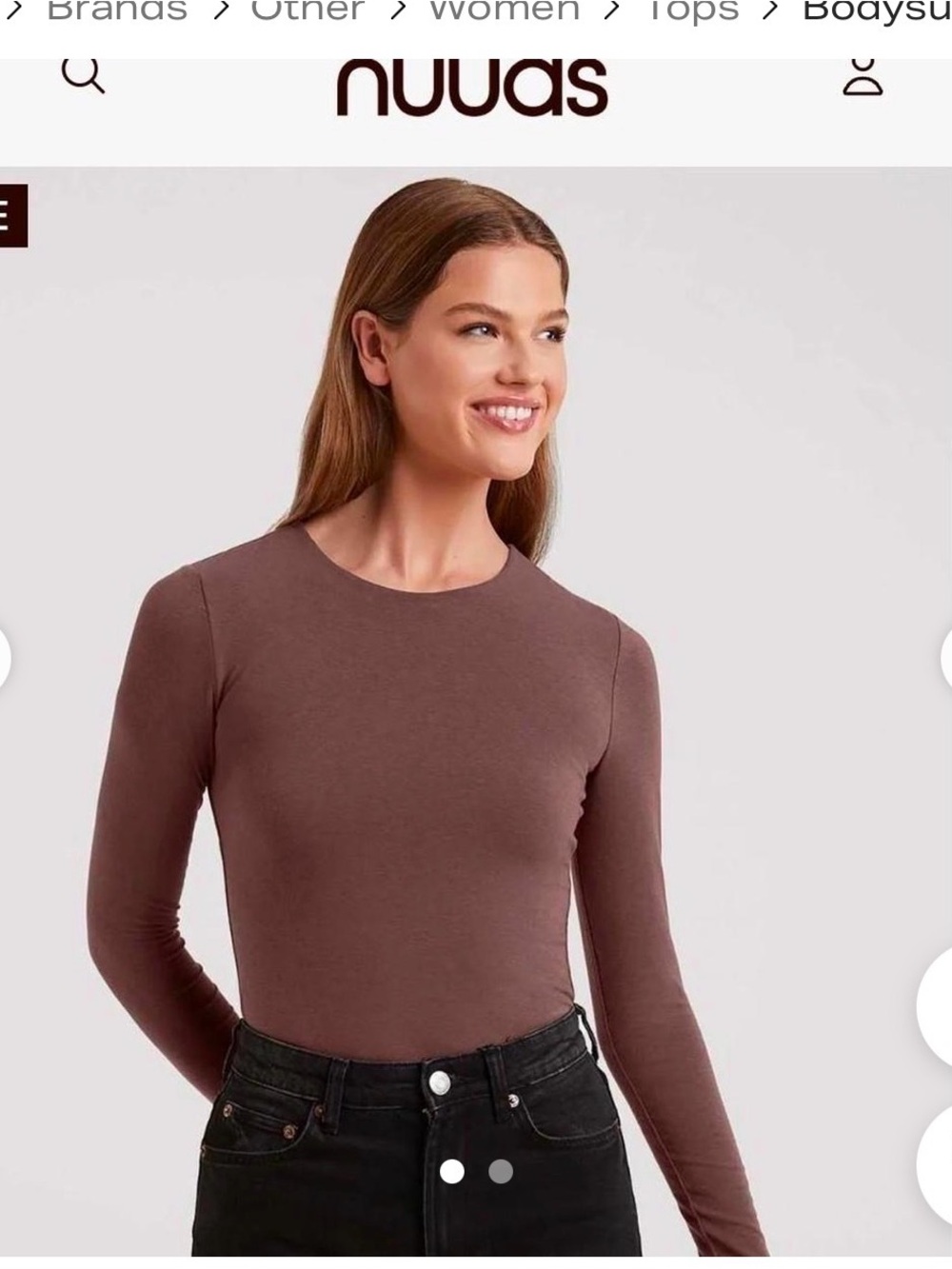 nuuds Long Sleeve Bodysuit in chocolate